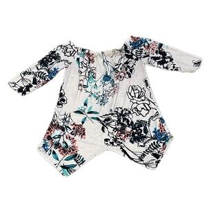 👚🌸 ECI NEW YORK Off-Shoulder Floral Blouse | White Black Blue Pink Women’s Sz S